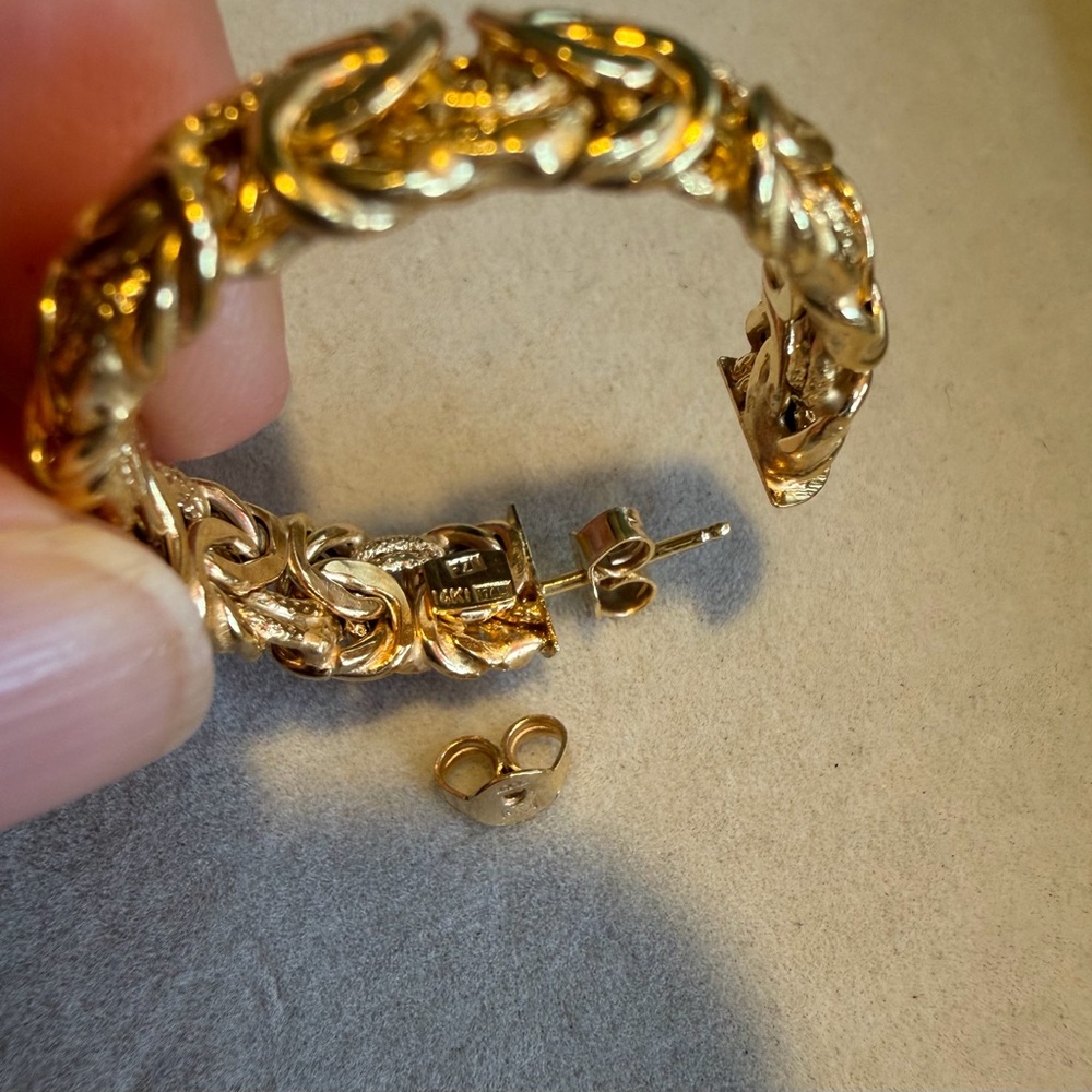 Gold Braided Hoop Earrings - Women Jewelry - Picture 9 of 9